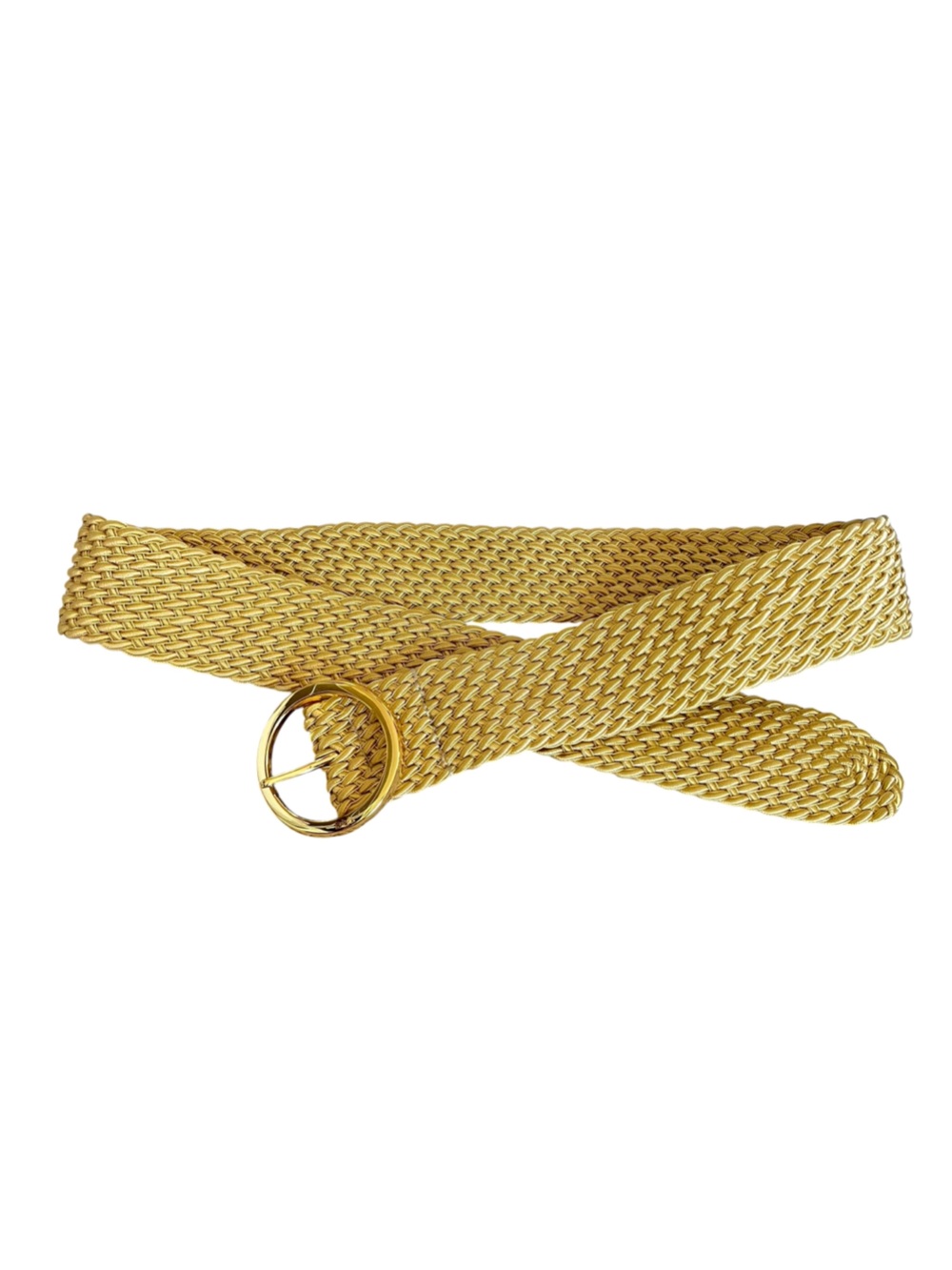 Lauren Ralph Lauren Tan Woven Gold Buckle Belt - Picture 2 of 4